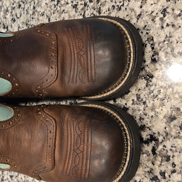 JUSTIN GYPSY CASUAL FOOT WITH BAY APACHE COWHIDE FOOT COWGIRL BOOTS. SIZE 8.5 - Picture 5 of 11